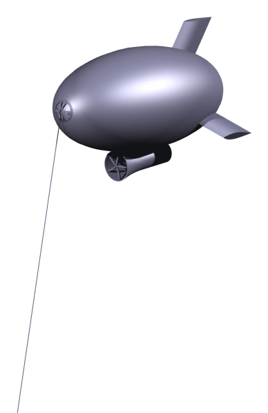 The aerostat with its filtration unit.