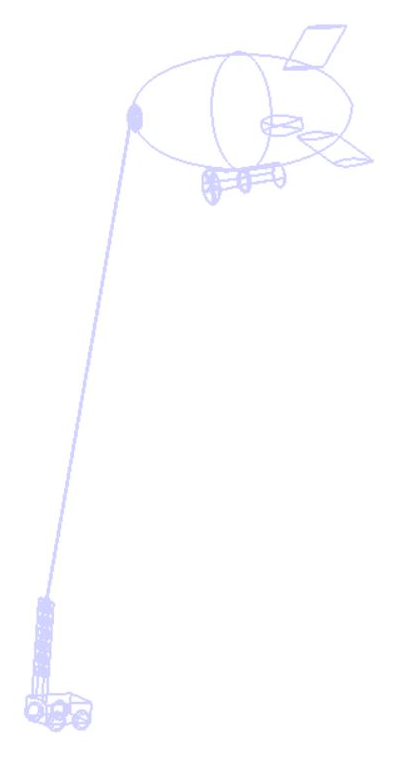The full system, with balloon, tether cable and ground unit.