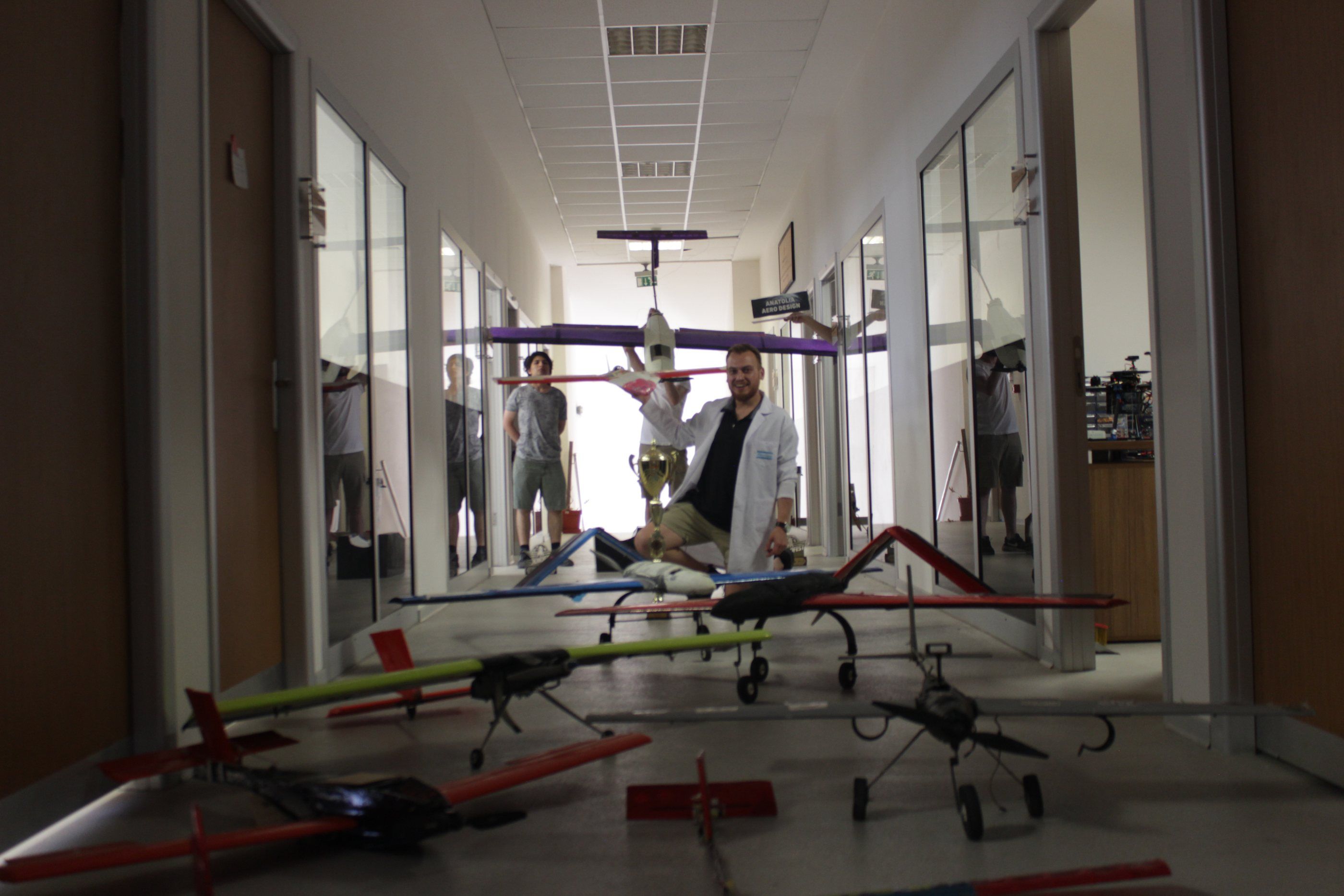 Part of the fleet, in the faculty corridor.